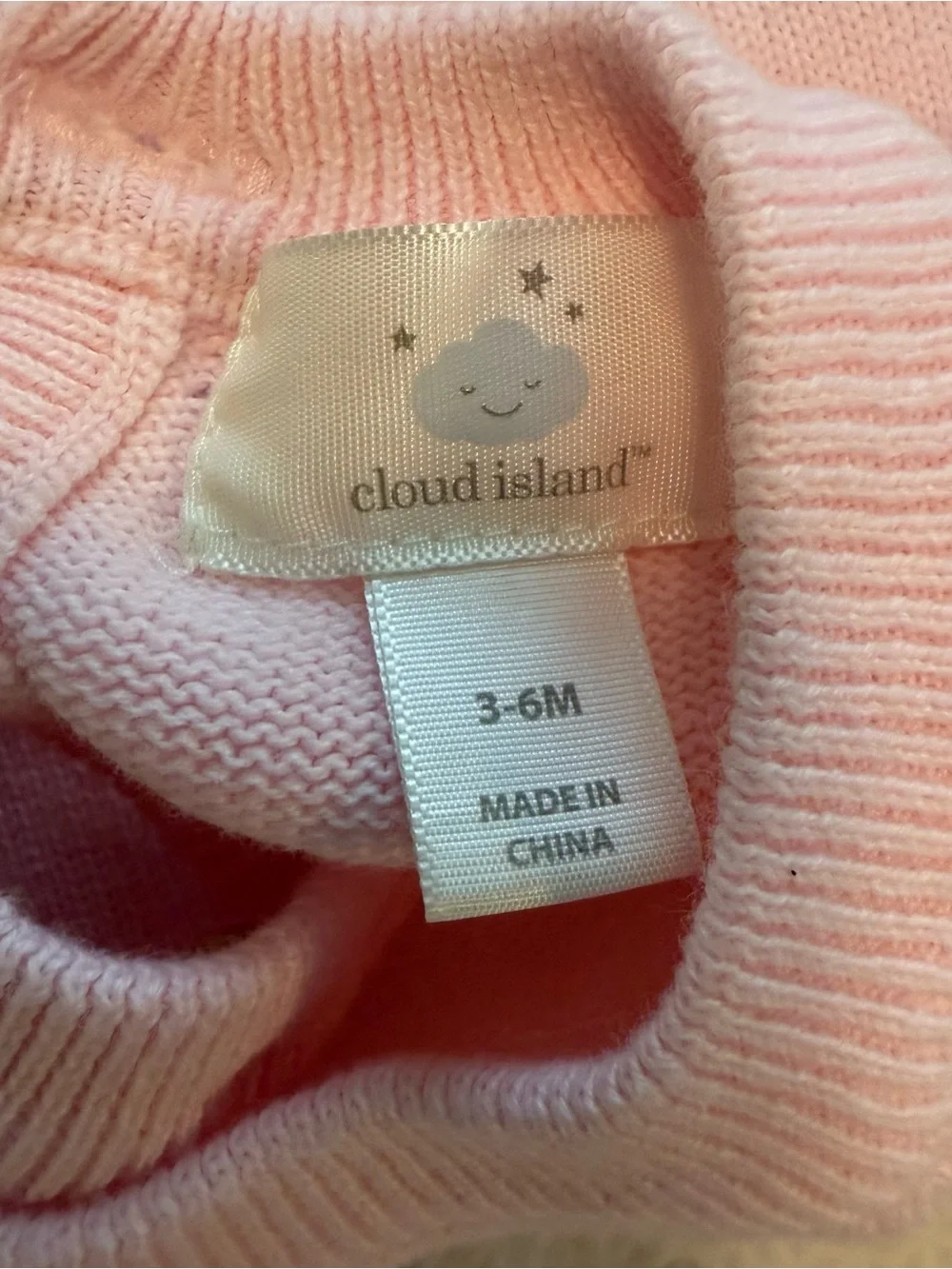 Cloud Island Pink and White Bear Knit Set 100% cotton.